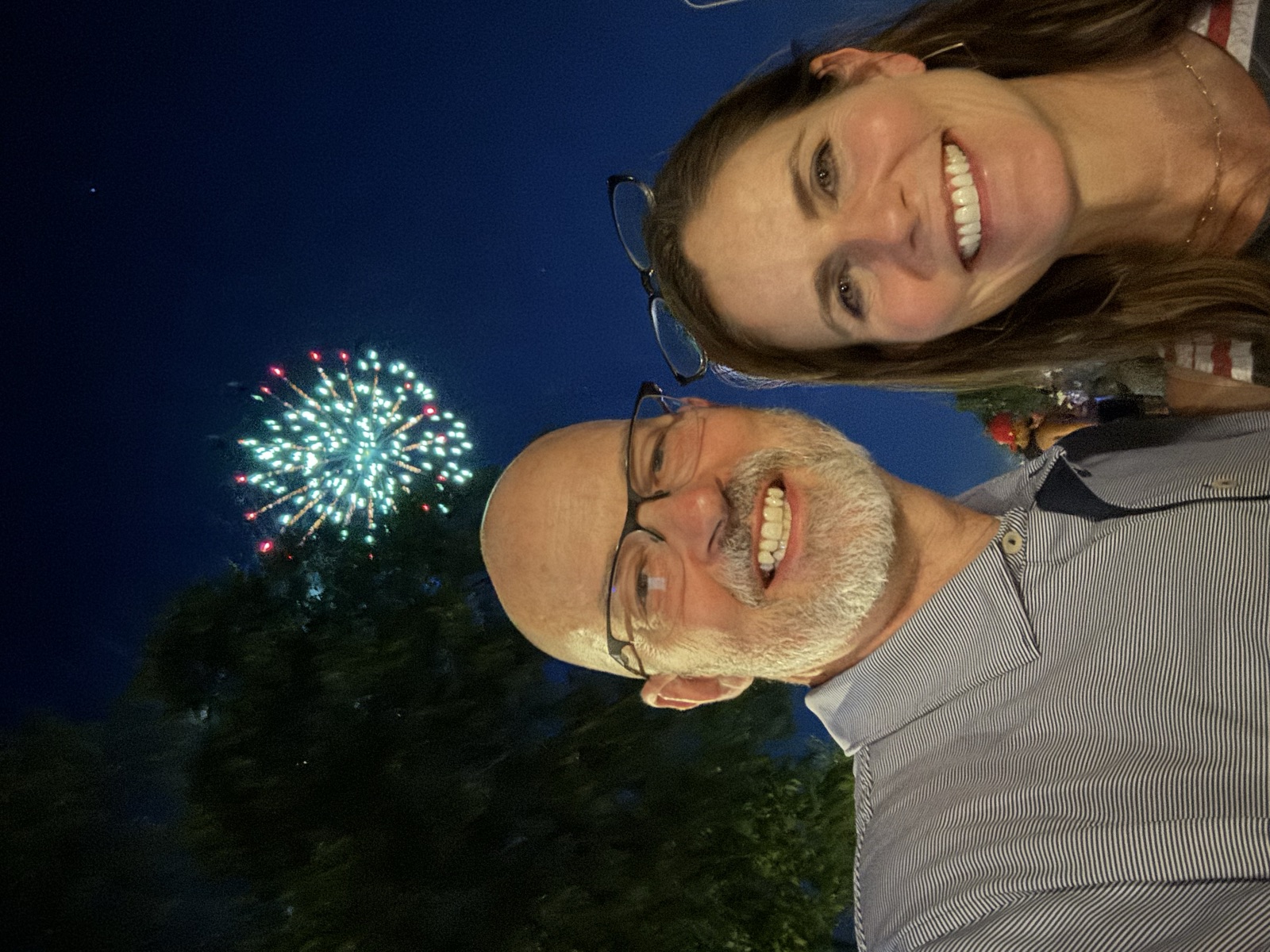 Jeff and his wife watching fireworks in Norcross